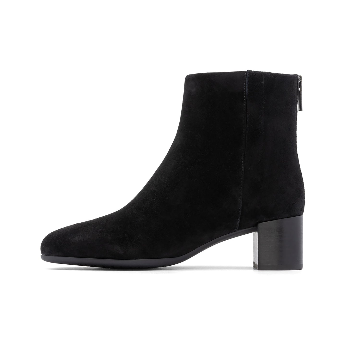 ABEO Footwear Plaza Back Zip Black Suede