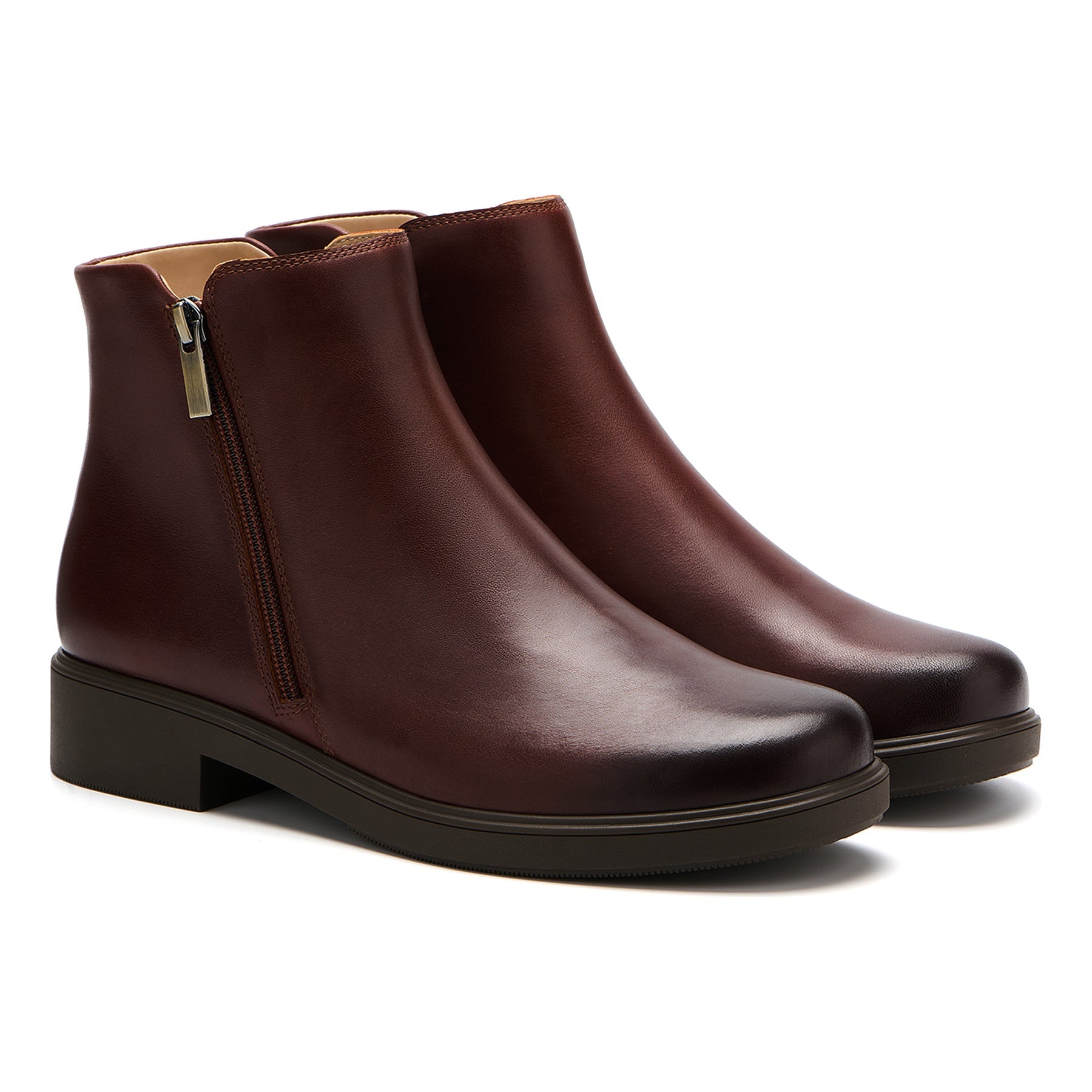 ABEO Footwear Compass Zip Metatarsal Brown Leather