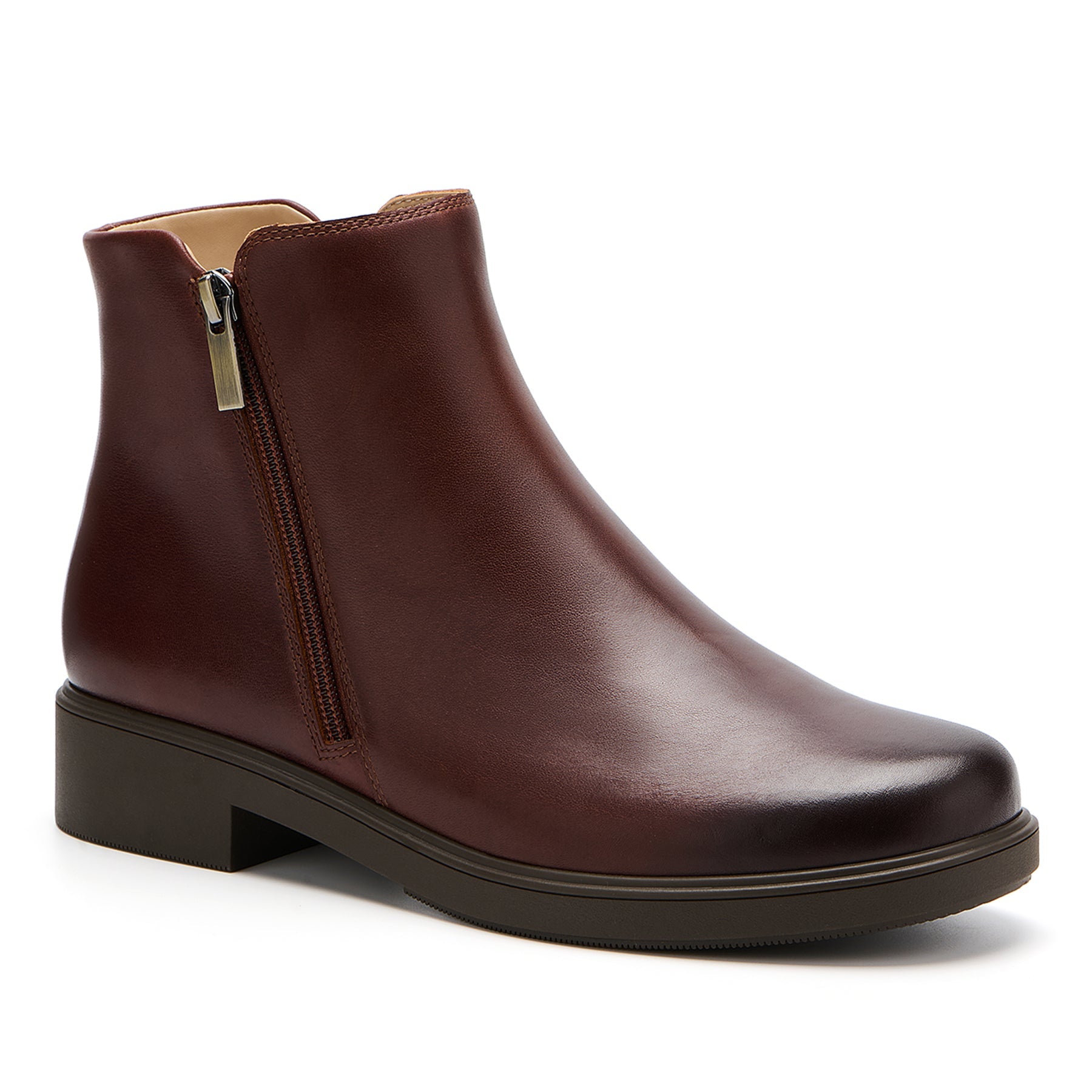 ABEO Footwear Compass Zip Brown Leather
