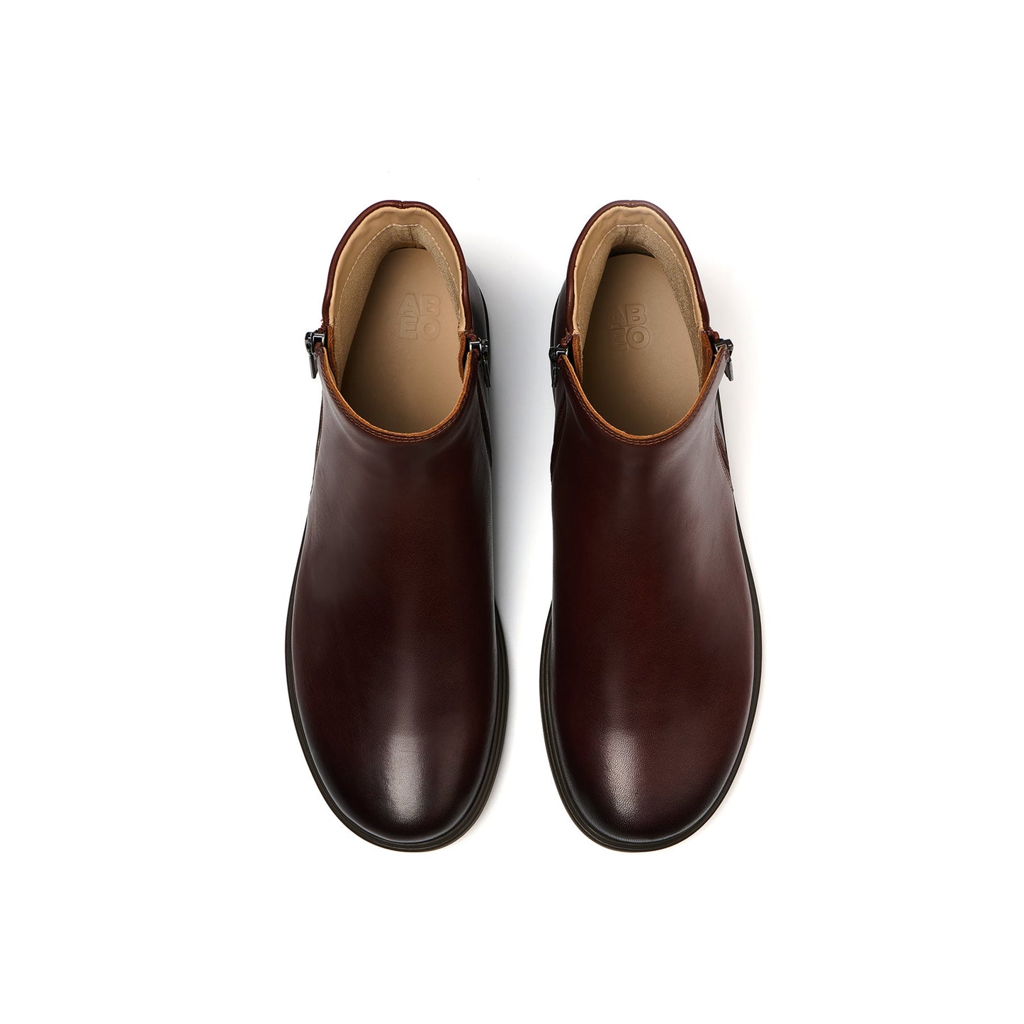 ABEO Footwear Compass Zip Brown Leather