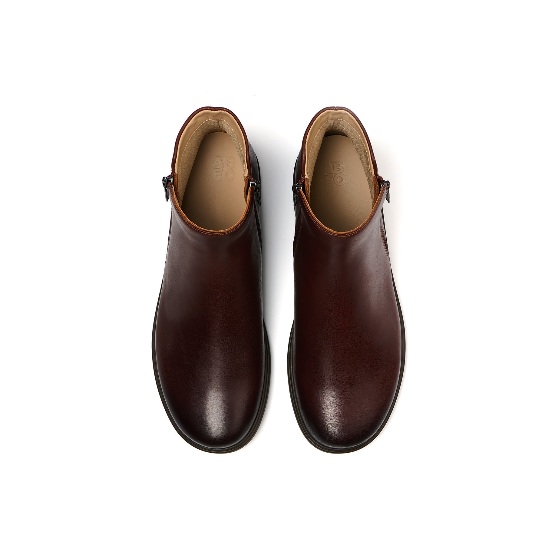 ABEO Footwear Compass Zip Brown Leather