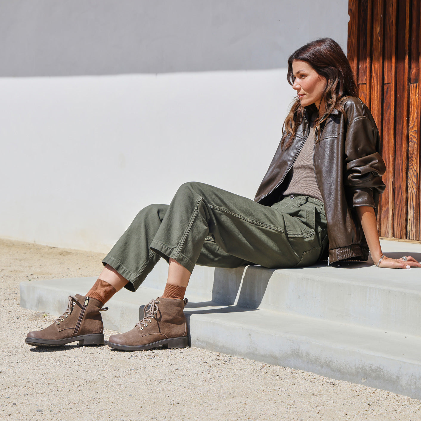 ABEO Footwear Compass Lace Dark Taupe Suede