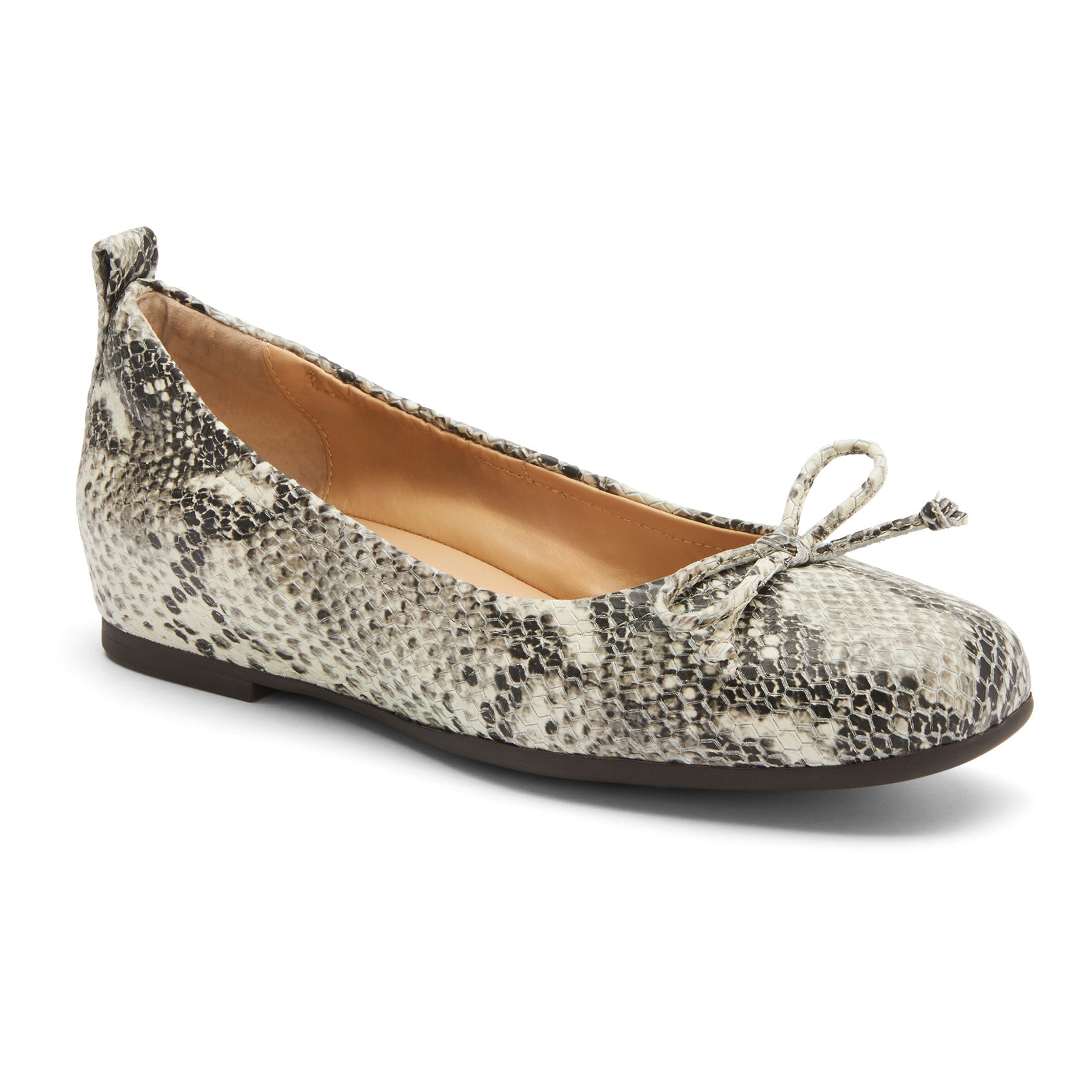 ABEO Footwear Cadence Bow Snake Print Leather