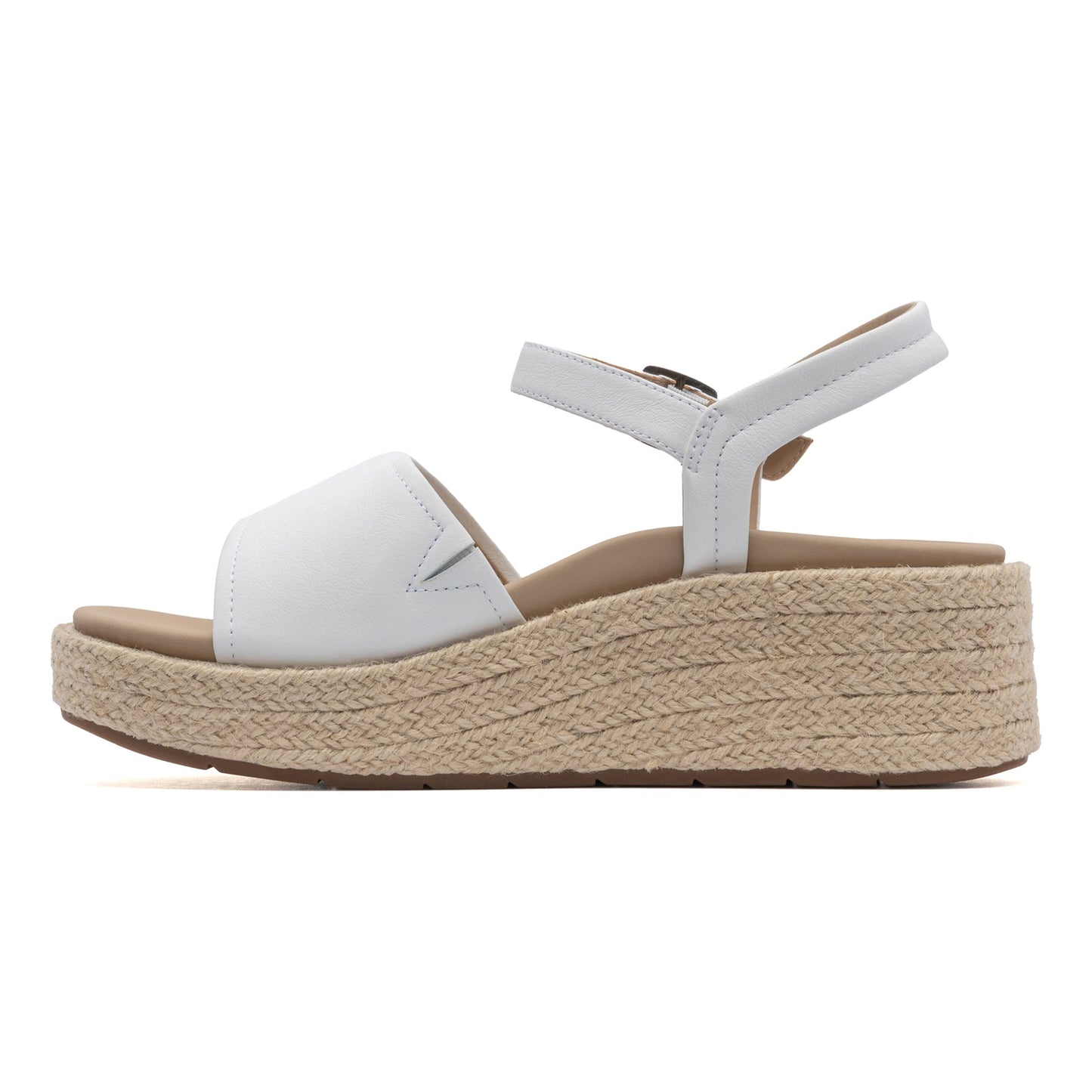 ABEO Footwear Solstice Buckle Sandal White Leather
