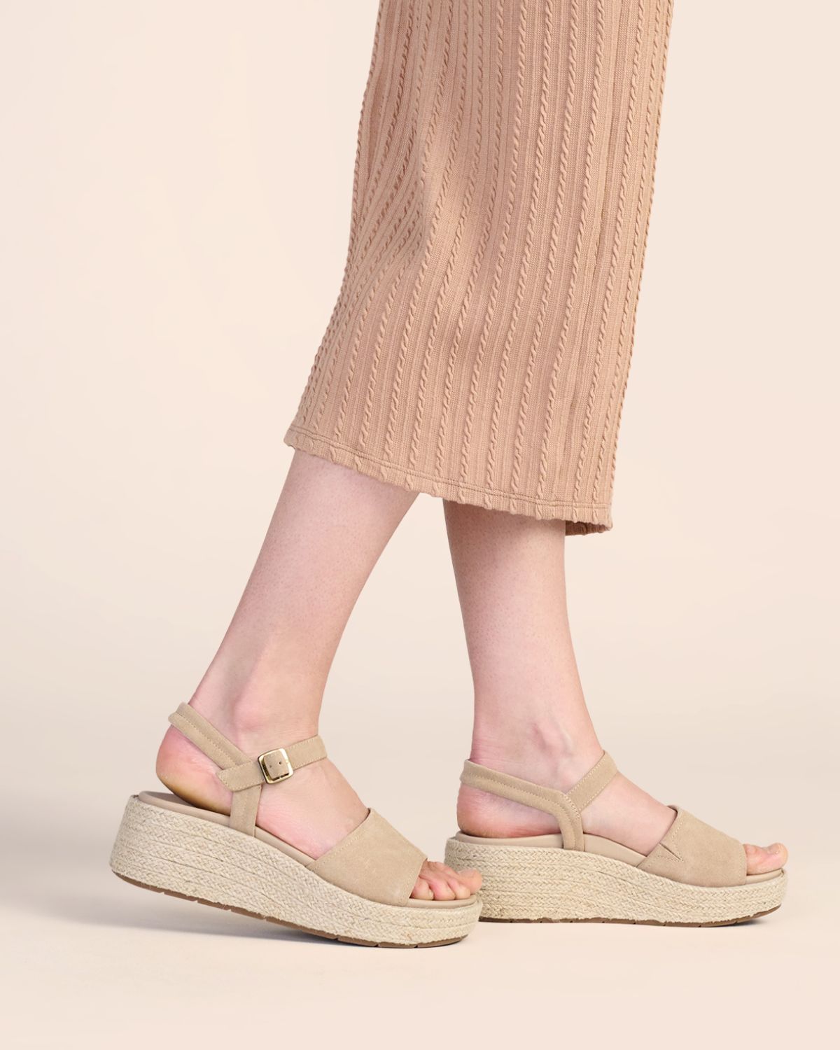 ABEO Footwear Solstice Buckle Sandal Cuban Sand Suede