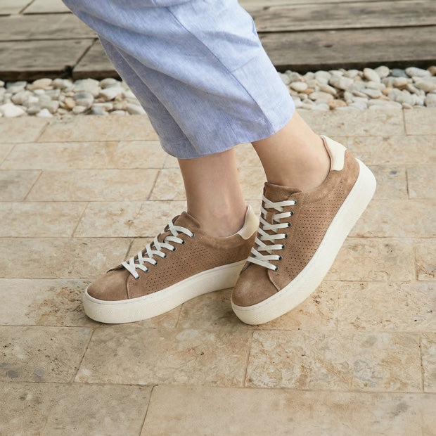 ABEO Footwear Jumpstreet Sneaker Metatarsal Taupe Perforated