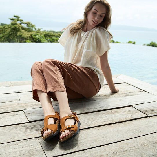 ABEO Footwear Algarve Buckle Metatarsal Pecan