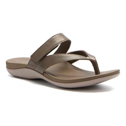 ABEO Footwear Oasis Thong Sandal Fossil Metallic