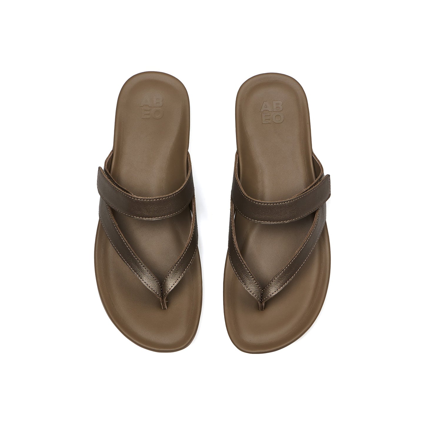 ABEO Footwear Oasis Thong Sandal Fossil Metallic