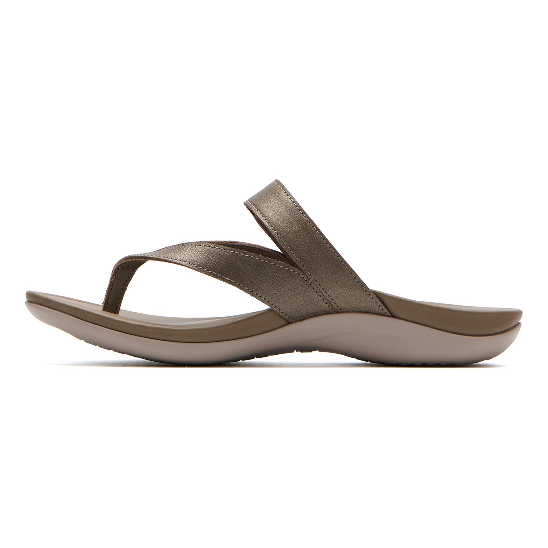 ABEO Footwear Oasis Thong Sandal Fossil Metallic