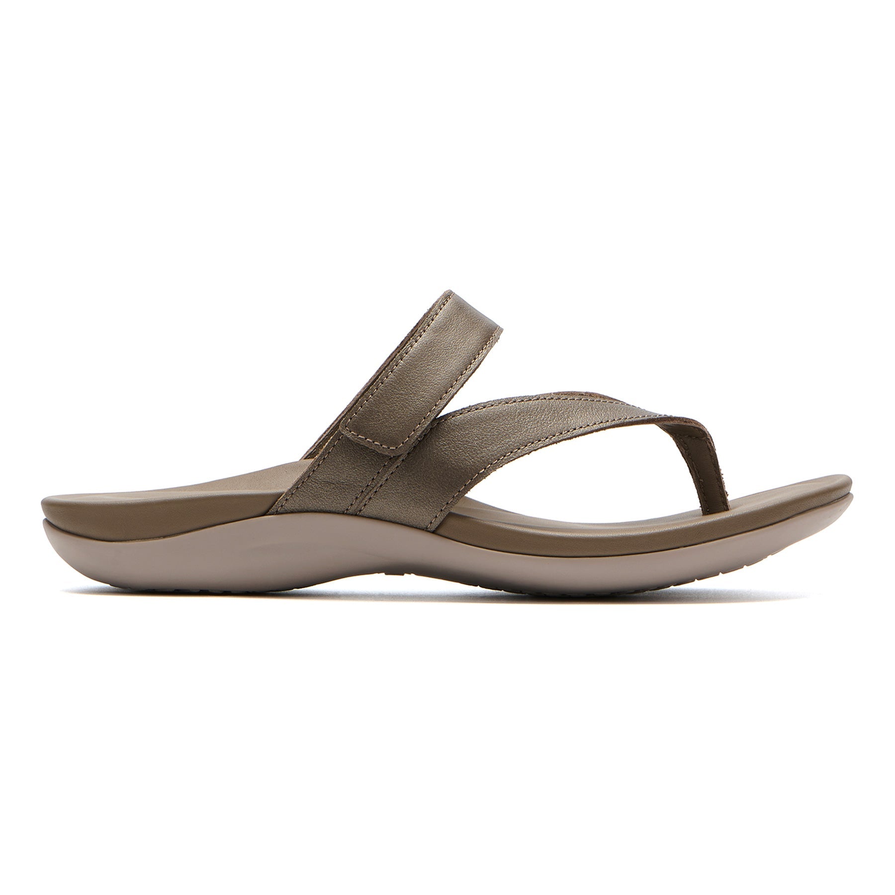 ABEO Footwear Oasis Thong Sandal Fossil Metallic