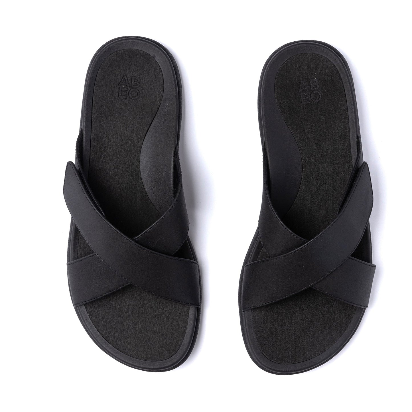 ABEO Footwear Laguna Slide Black Leather