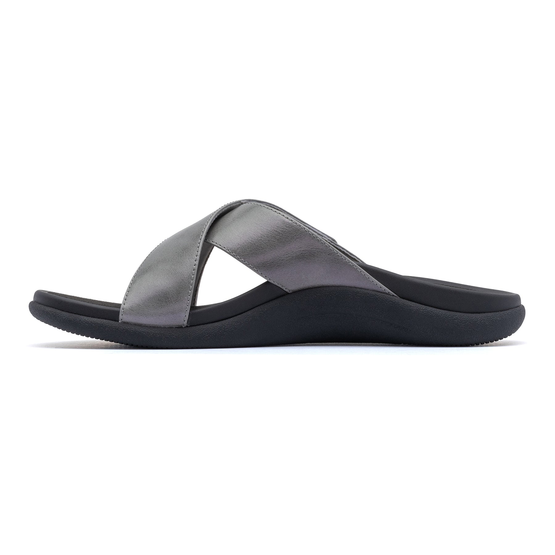 ABEO Footwear Laguna Slide Silver Leather