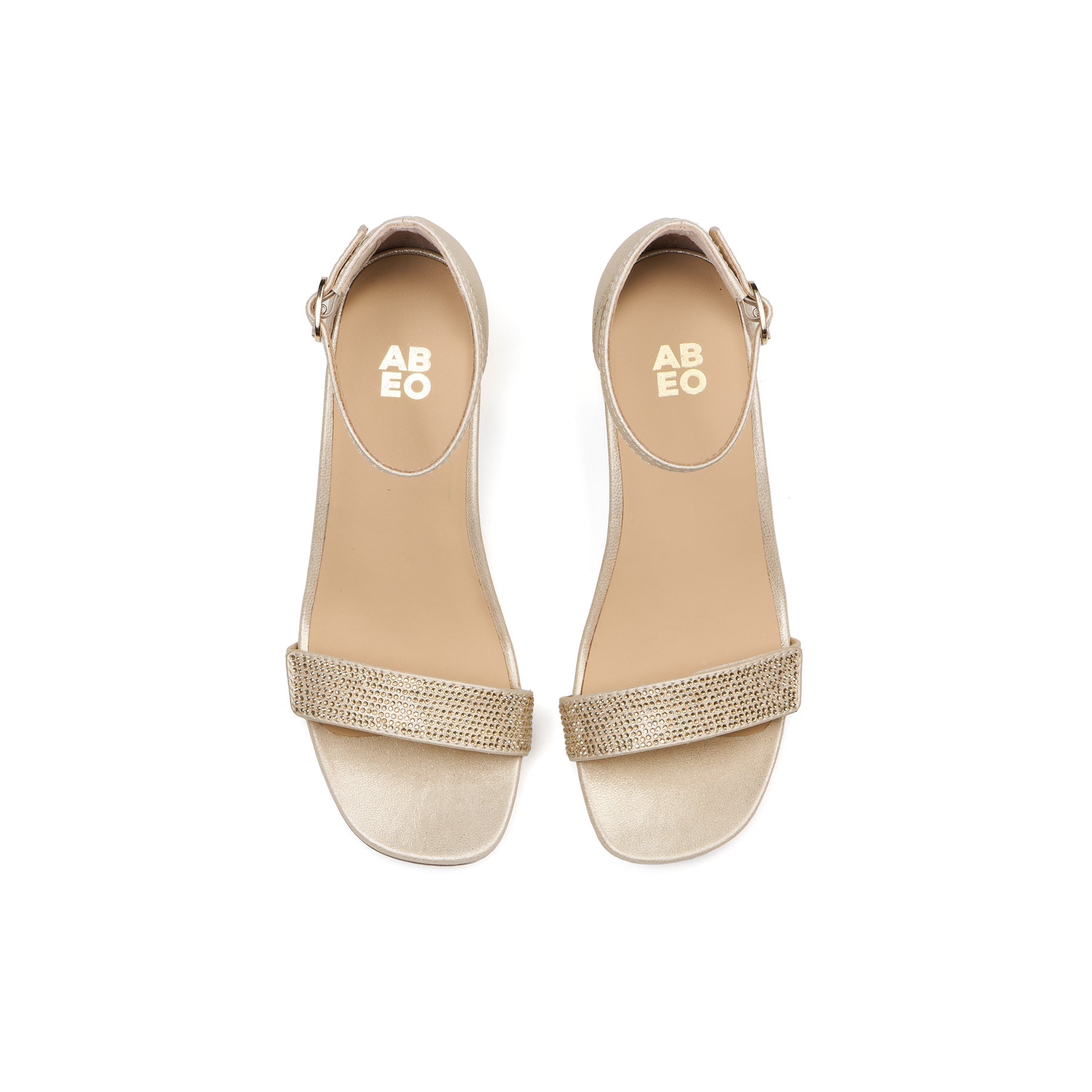 ABEO Footwear Avenue Strap Gold Sparkle