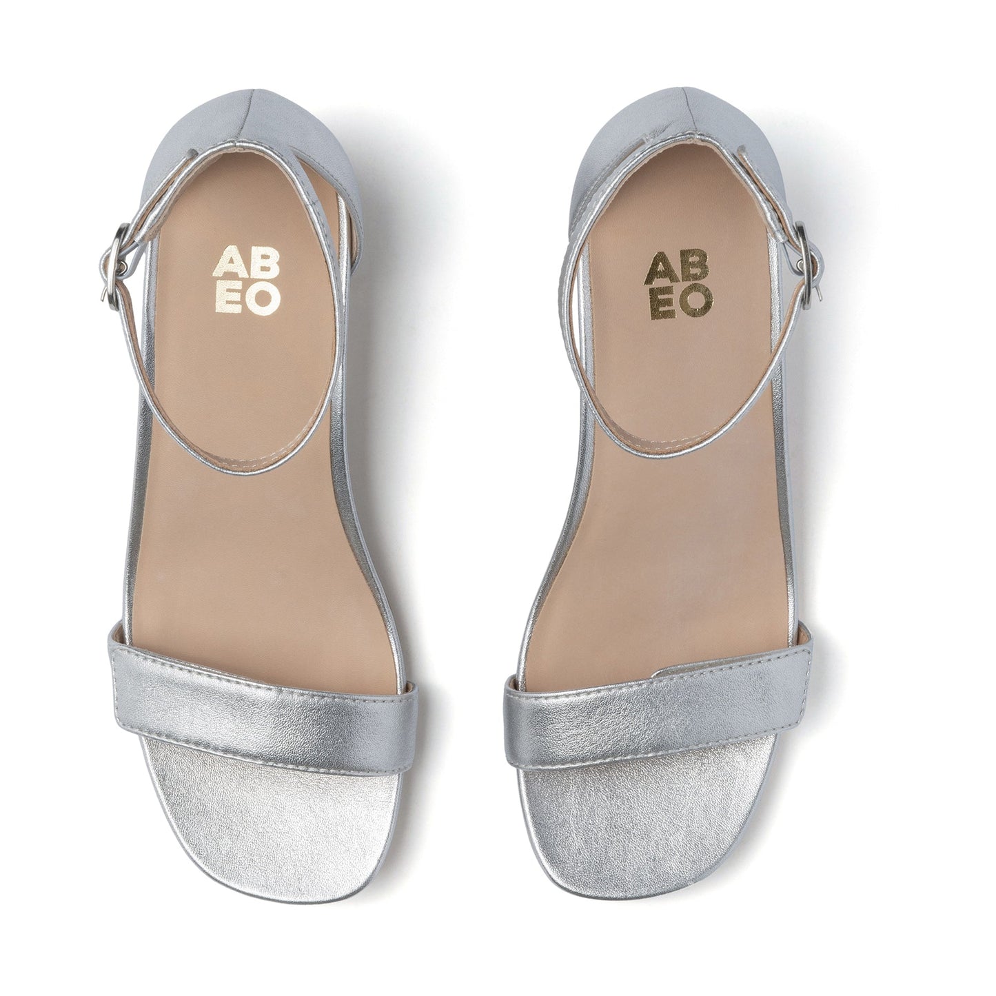 ABEO Footwear Avenue Strap Silver Leather