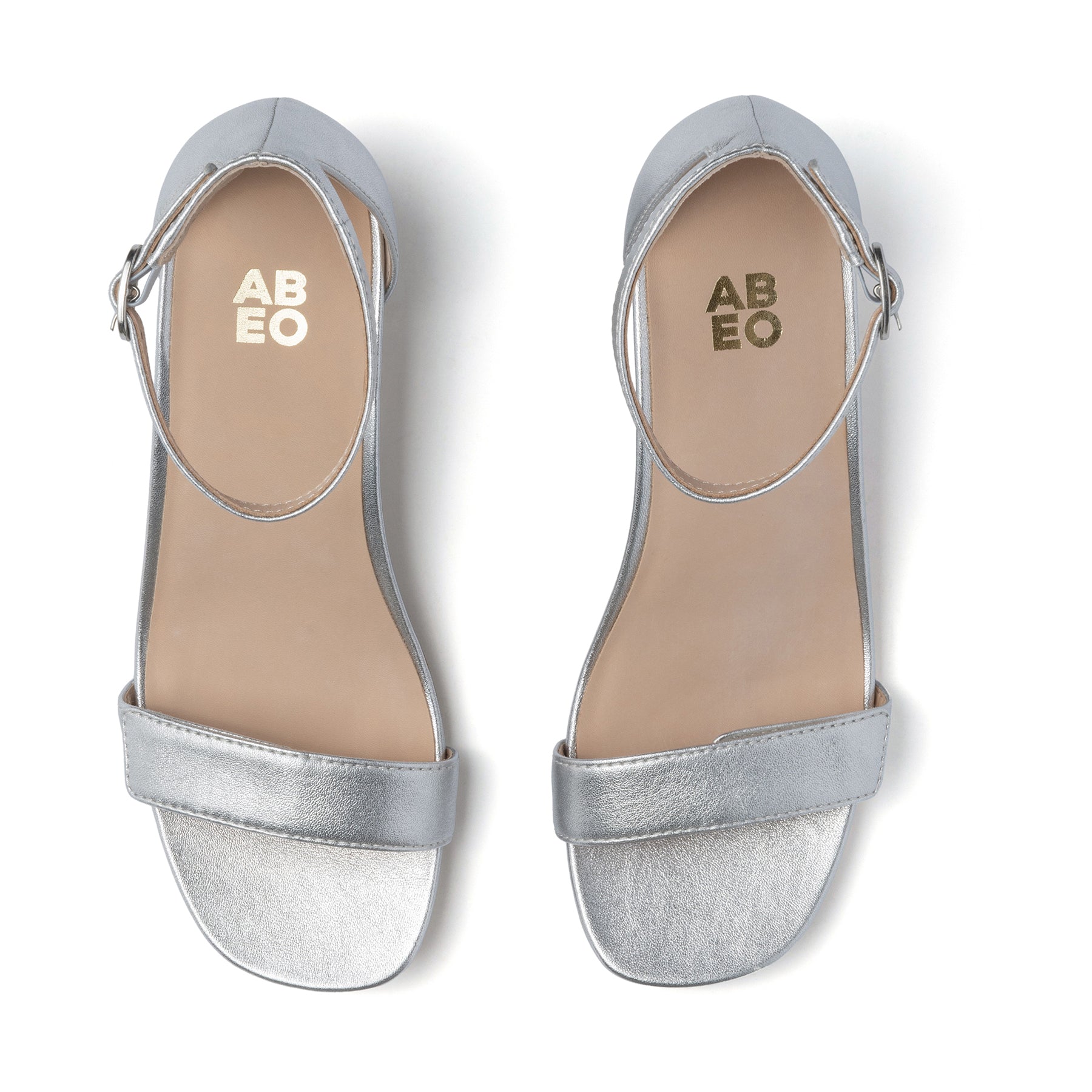 ABEO Footwear Avenue Strap Silver Leather