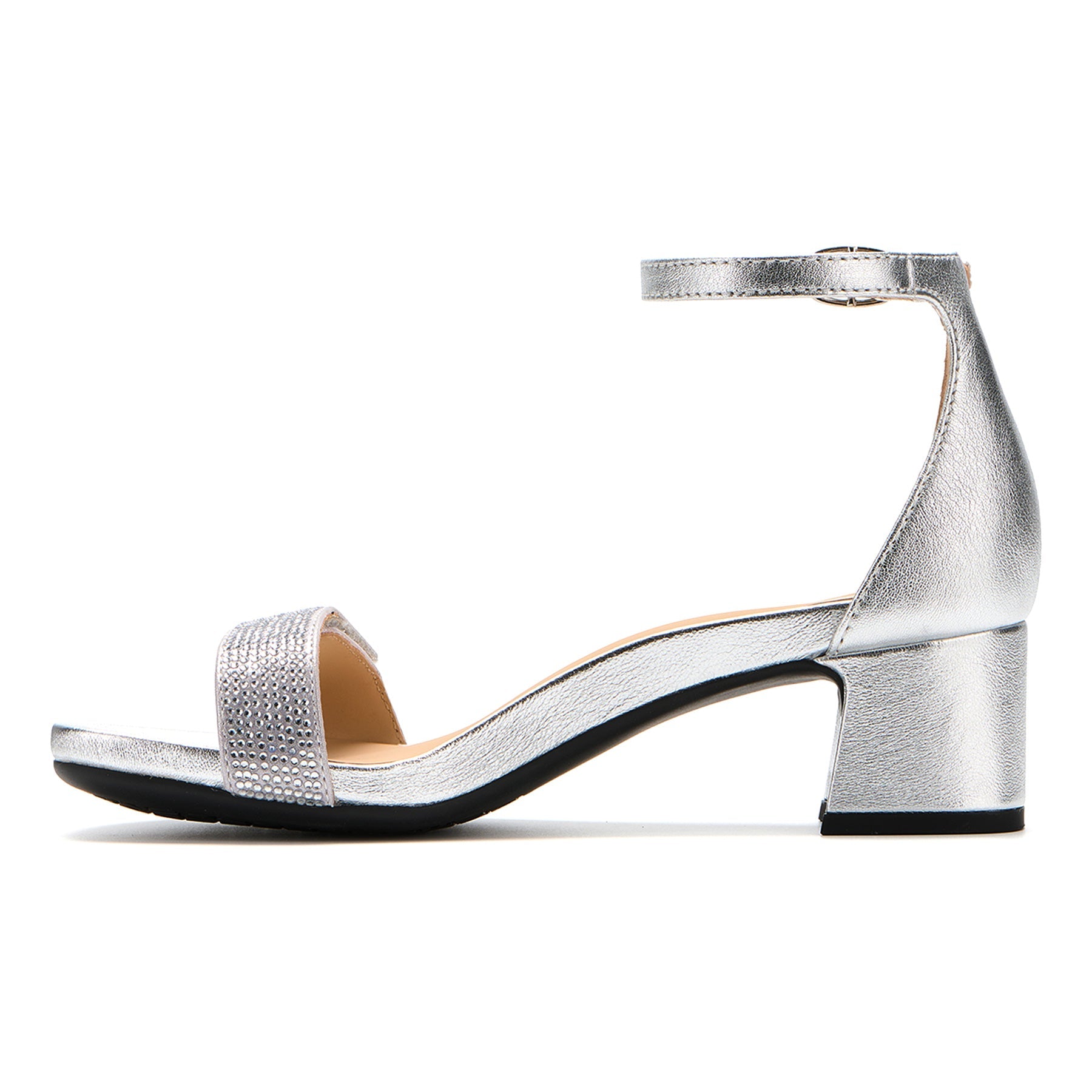 ABEO Footwear Avenue Strap Silver Sparkle