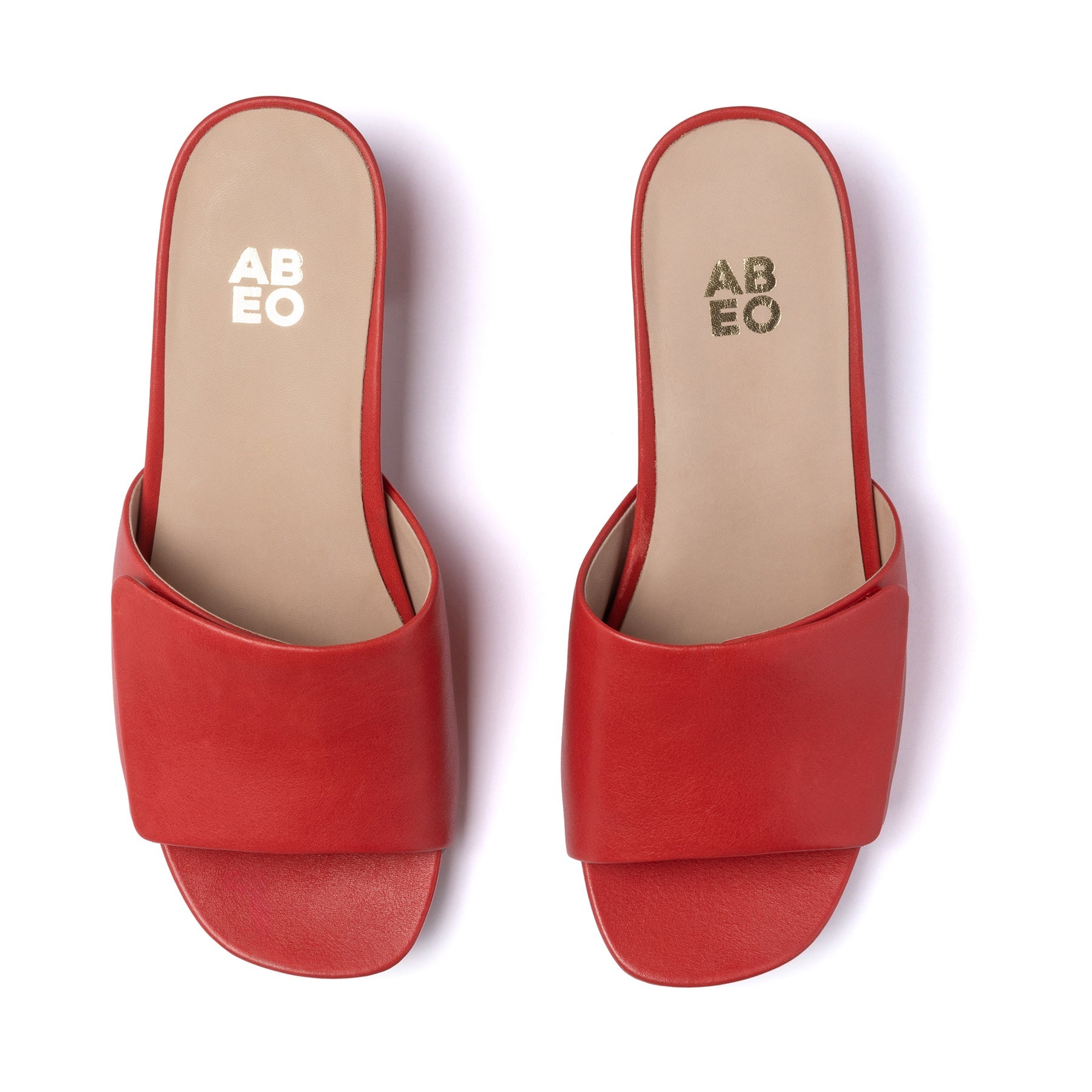 ABEO Footwear Avenue Slide Red Leather