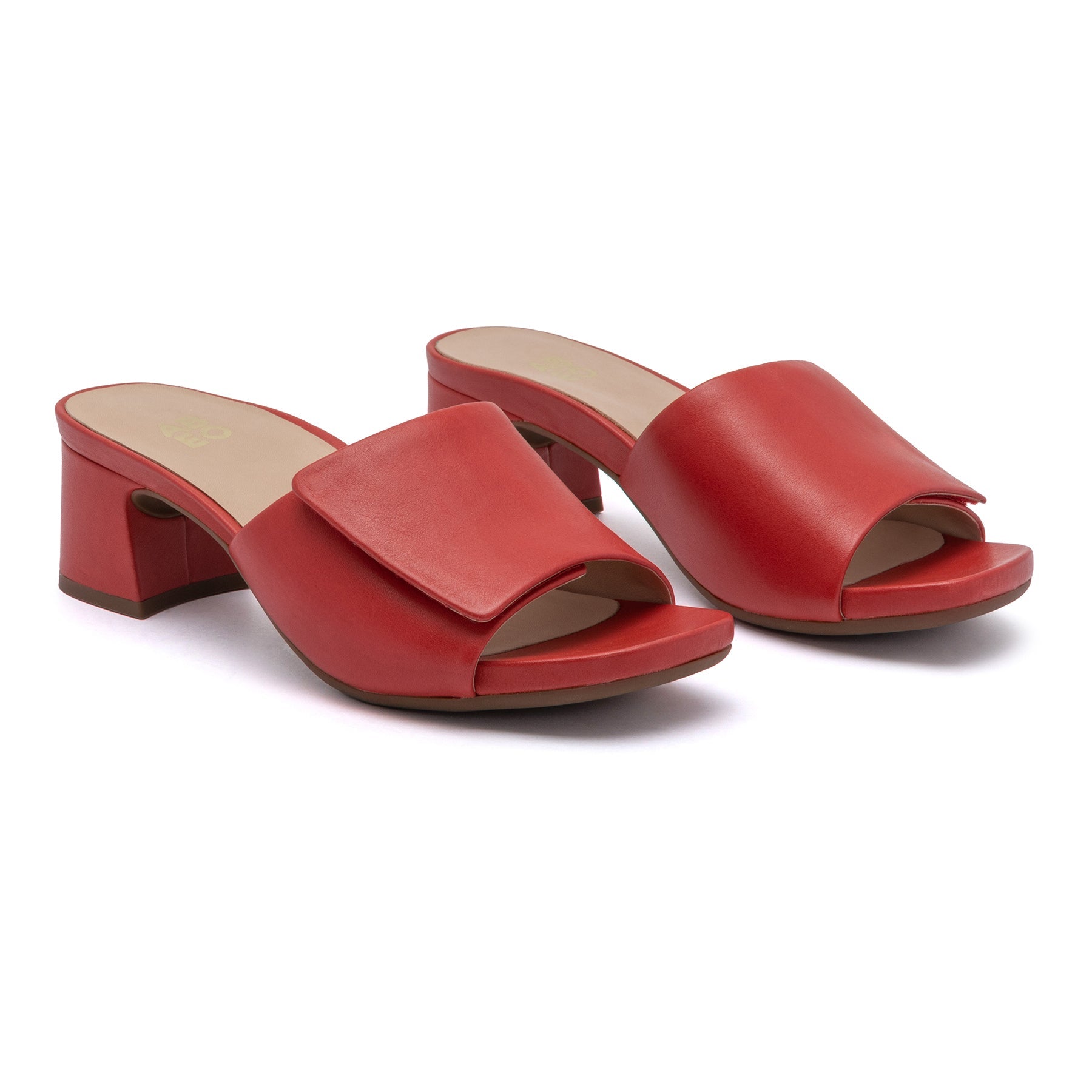 ABEO Footwear Avenue Slide Red Leather