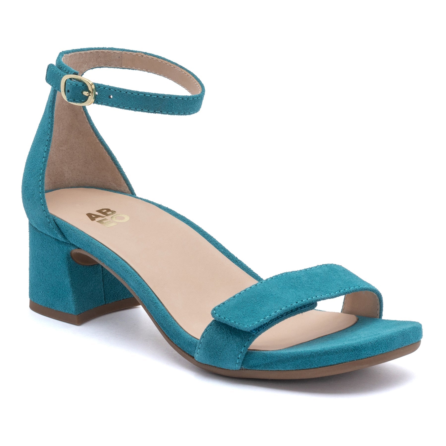 ABEO Footwear Avenue Strap Teal Suede