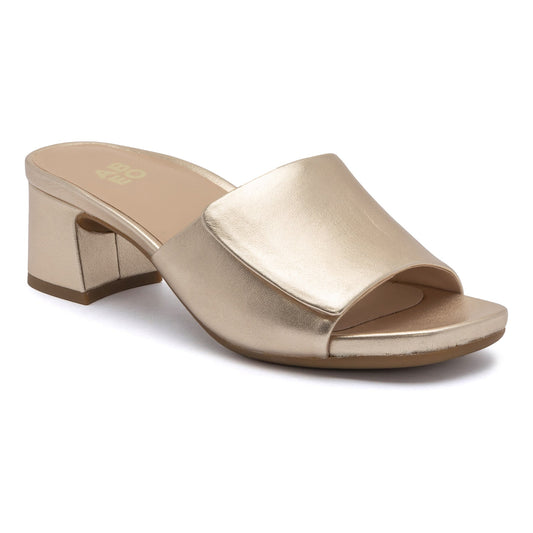 ABEO Footwear Avenue Slide Light Gold Leather