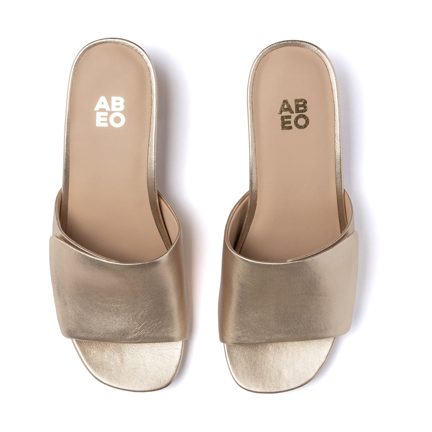 ABEO Footwear Avenue Slide Light Gold Leather