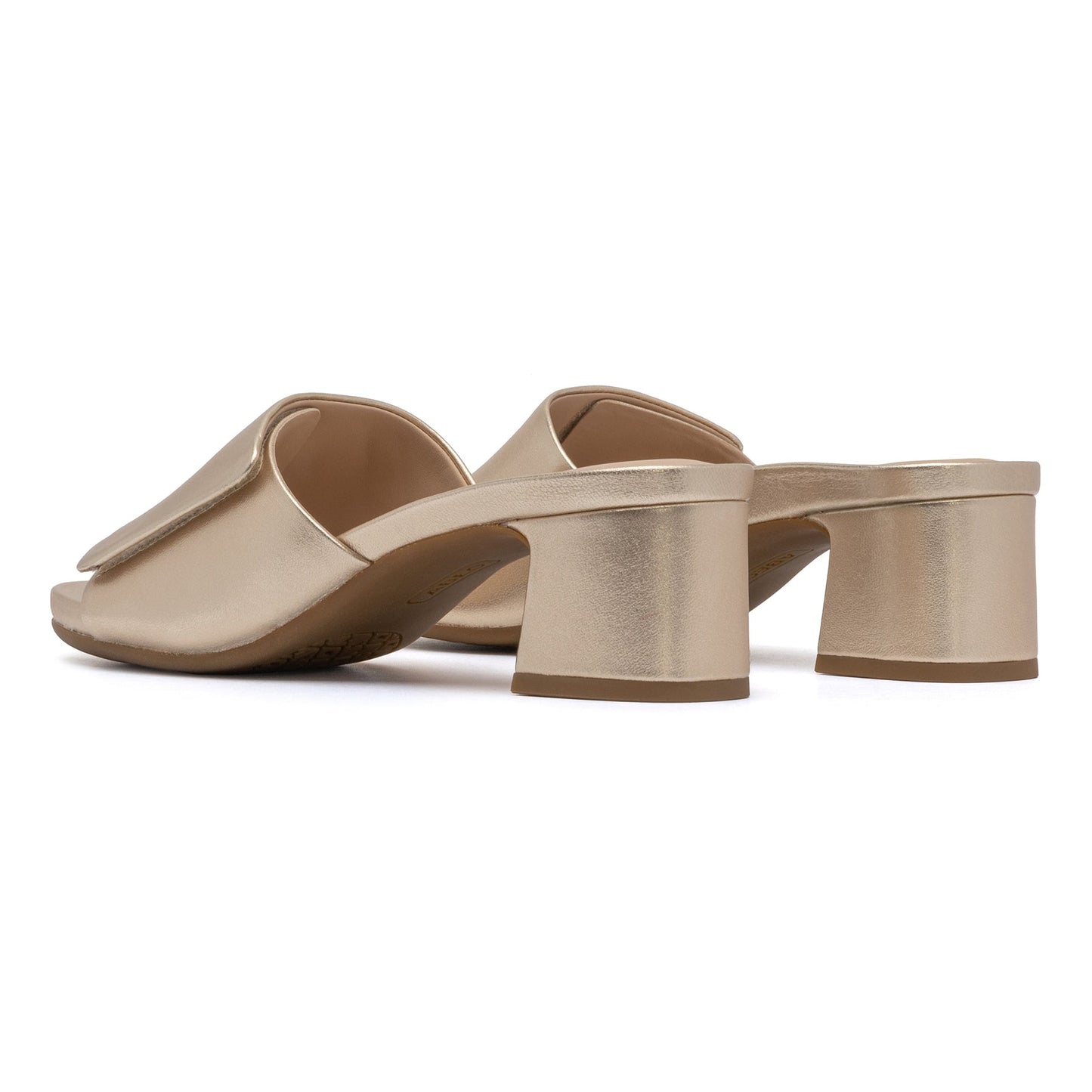 ABEO Footwear Avenue Slide Light Gold Leather