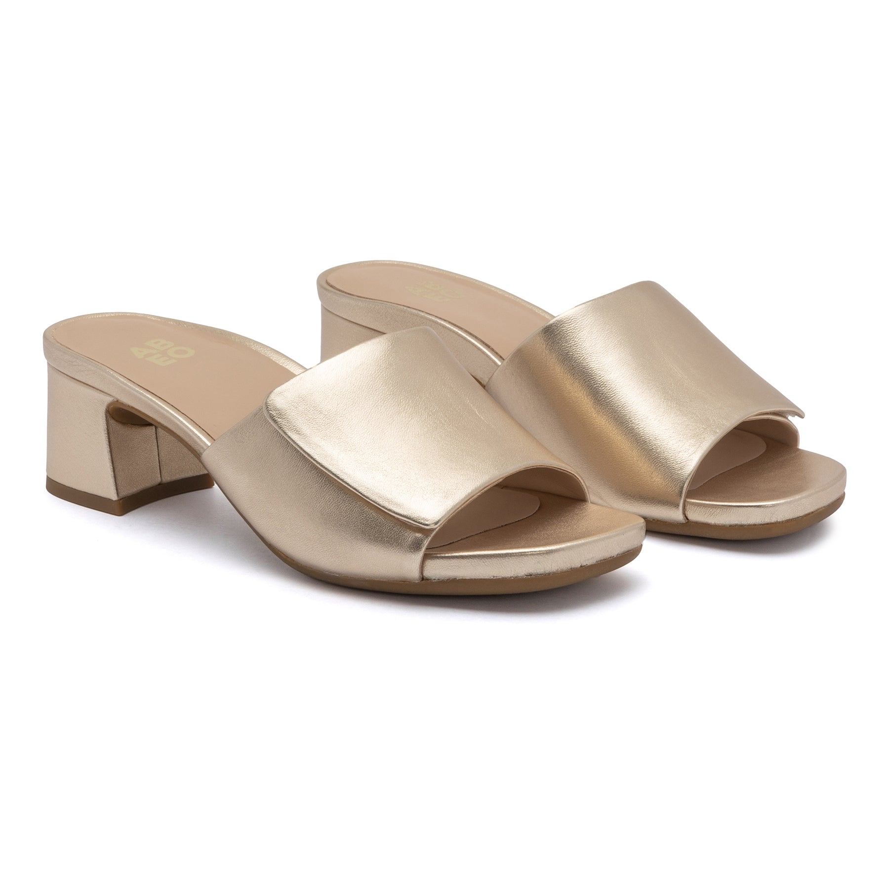 ABEO Footwear Avenue Slide Light Gold Leather
