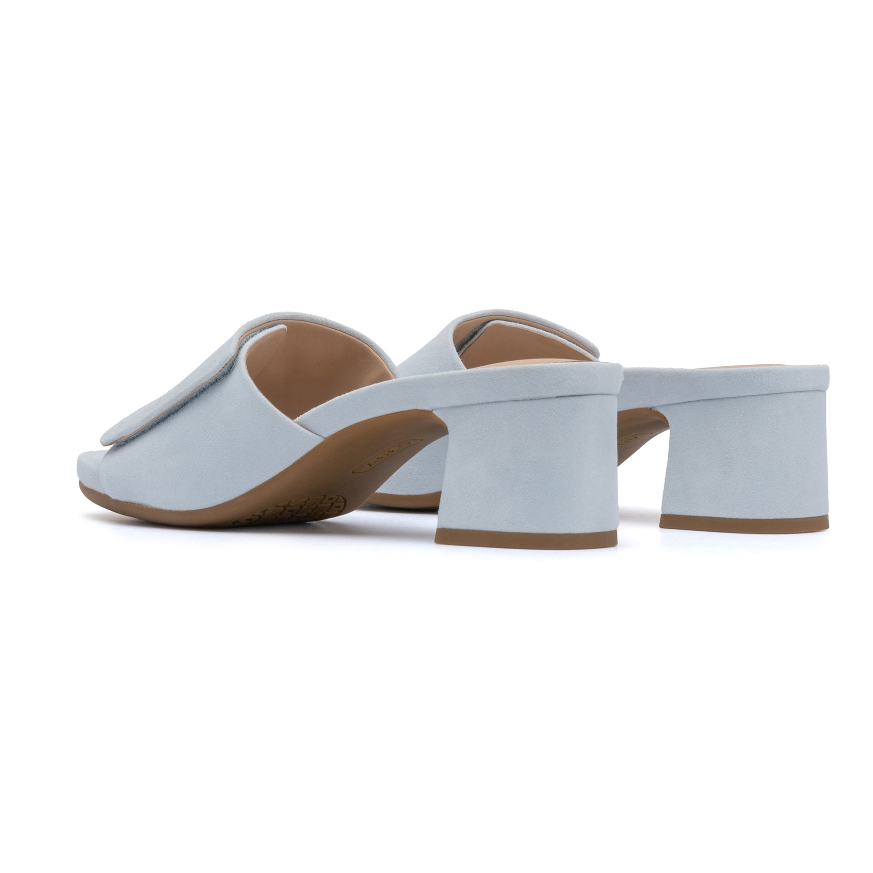 ABEO Footwear Avenue Slide Light Blue Suede