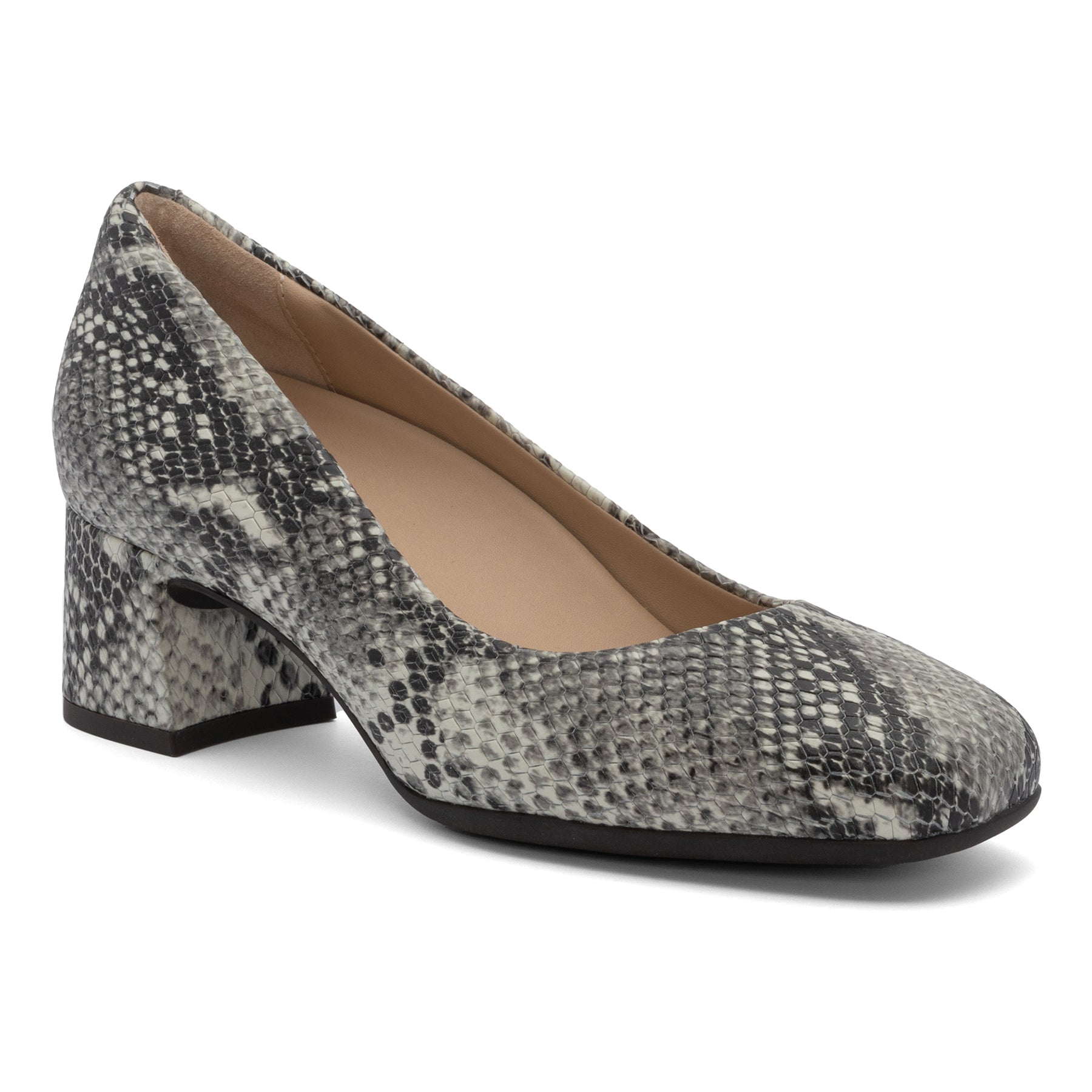 ABEO Footwear Avenue Pump White Snake