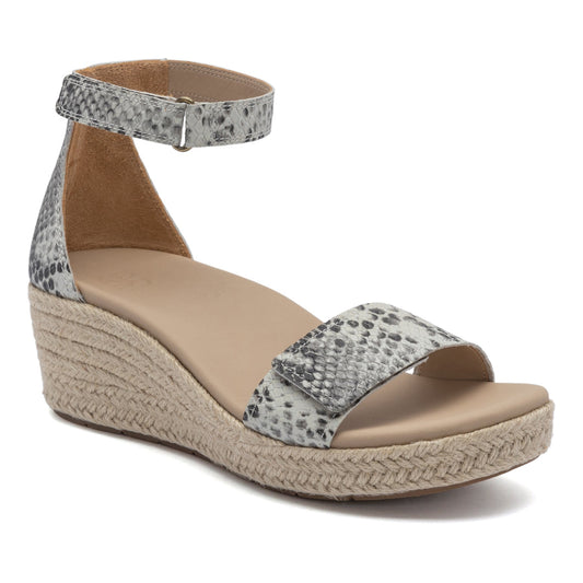 ABEO Footwear Riviera Ankle Sandal Snake Print Leather