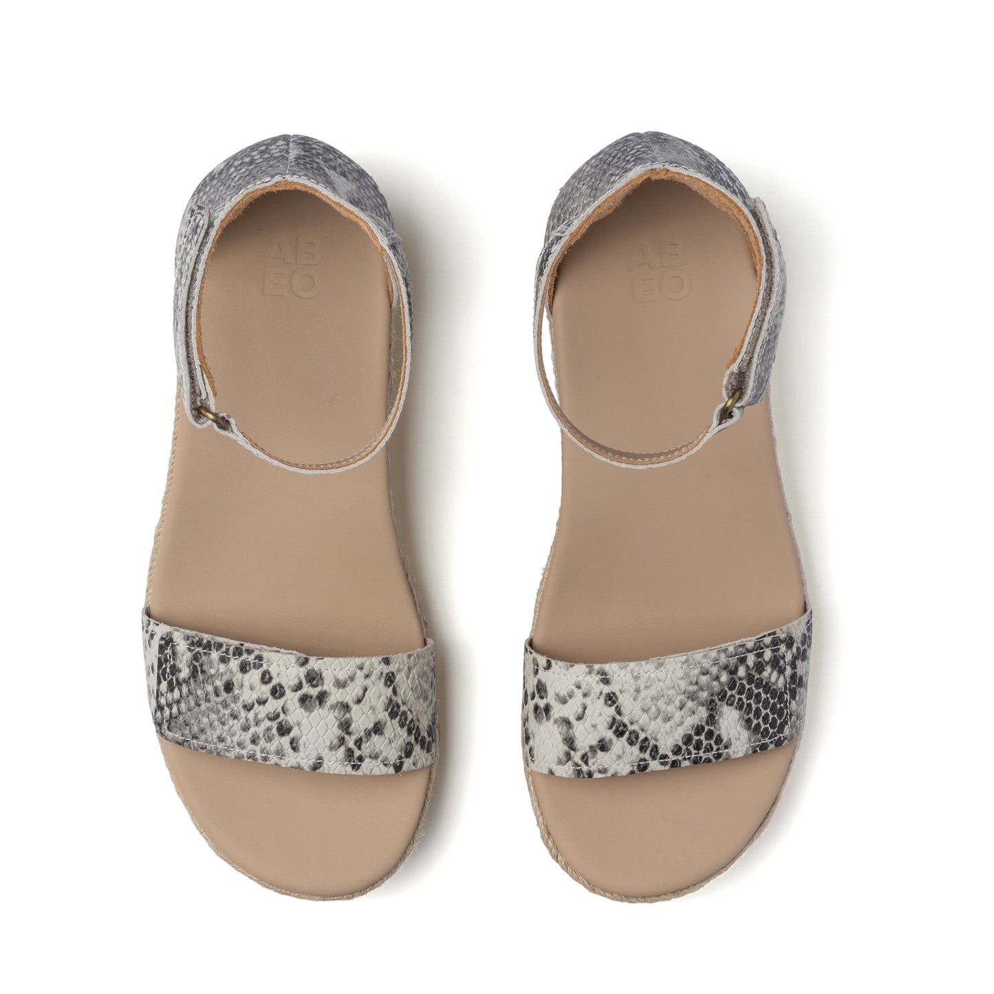 ABEO Footwear Riviera Ankle Sandal Snake Print Leather