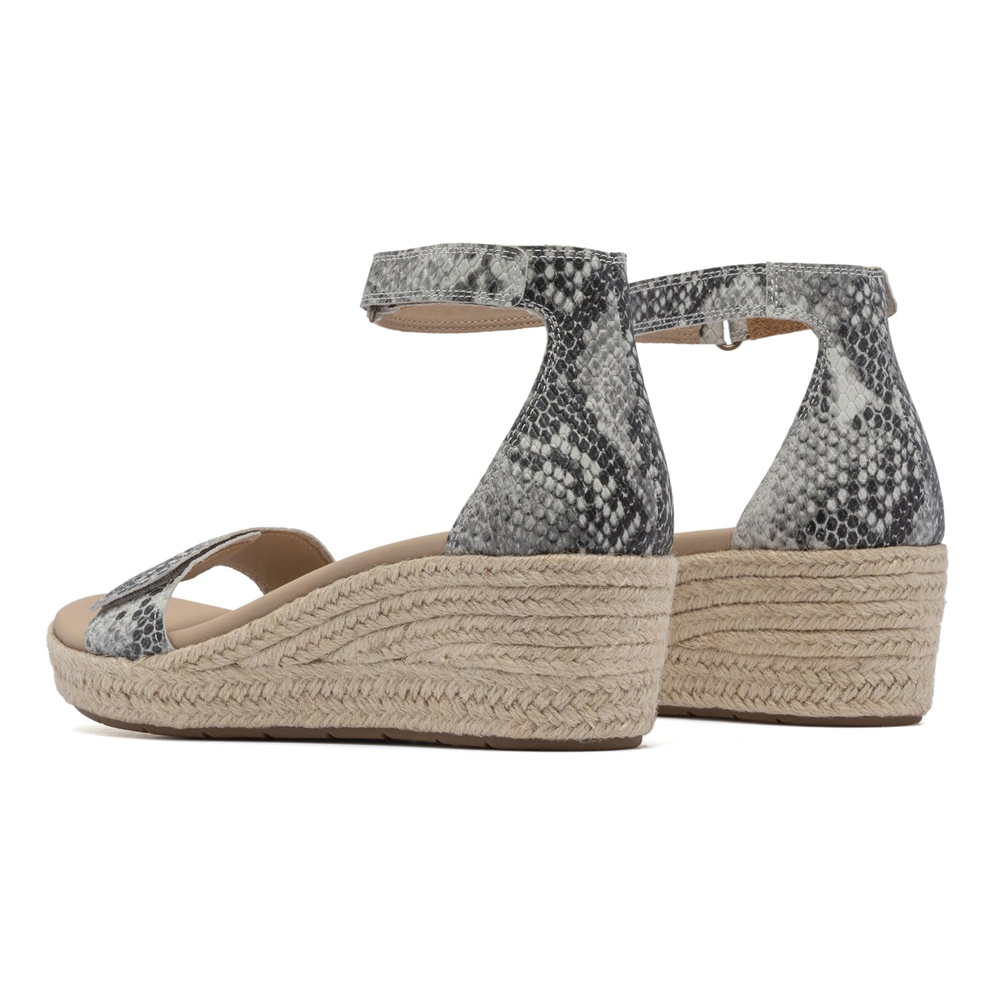 ABEO Footwear Riviera Ankle Sandal Snake Print Leather