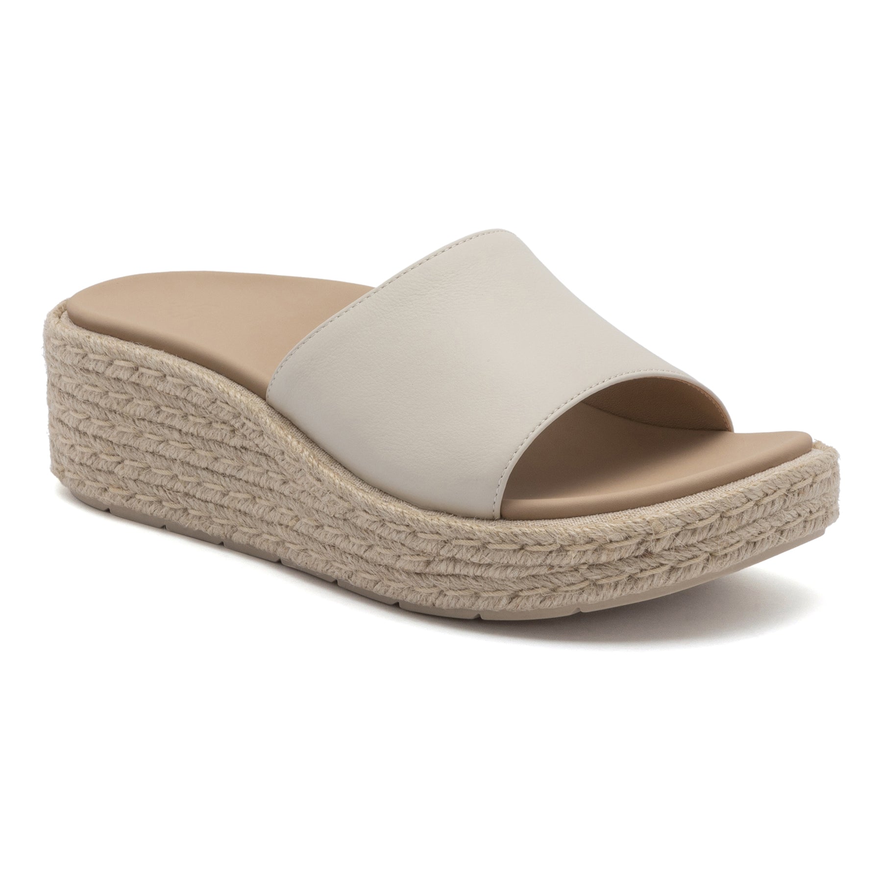 ABEO Footwear Solstice Slide Off White Leather