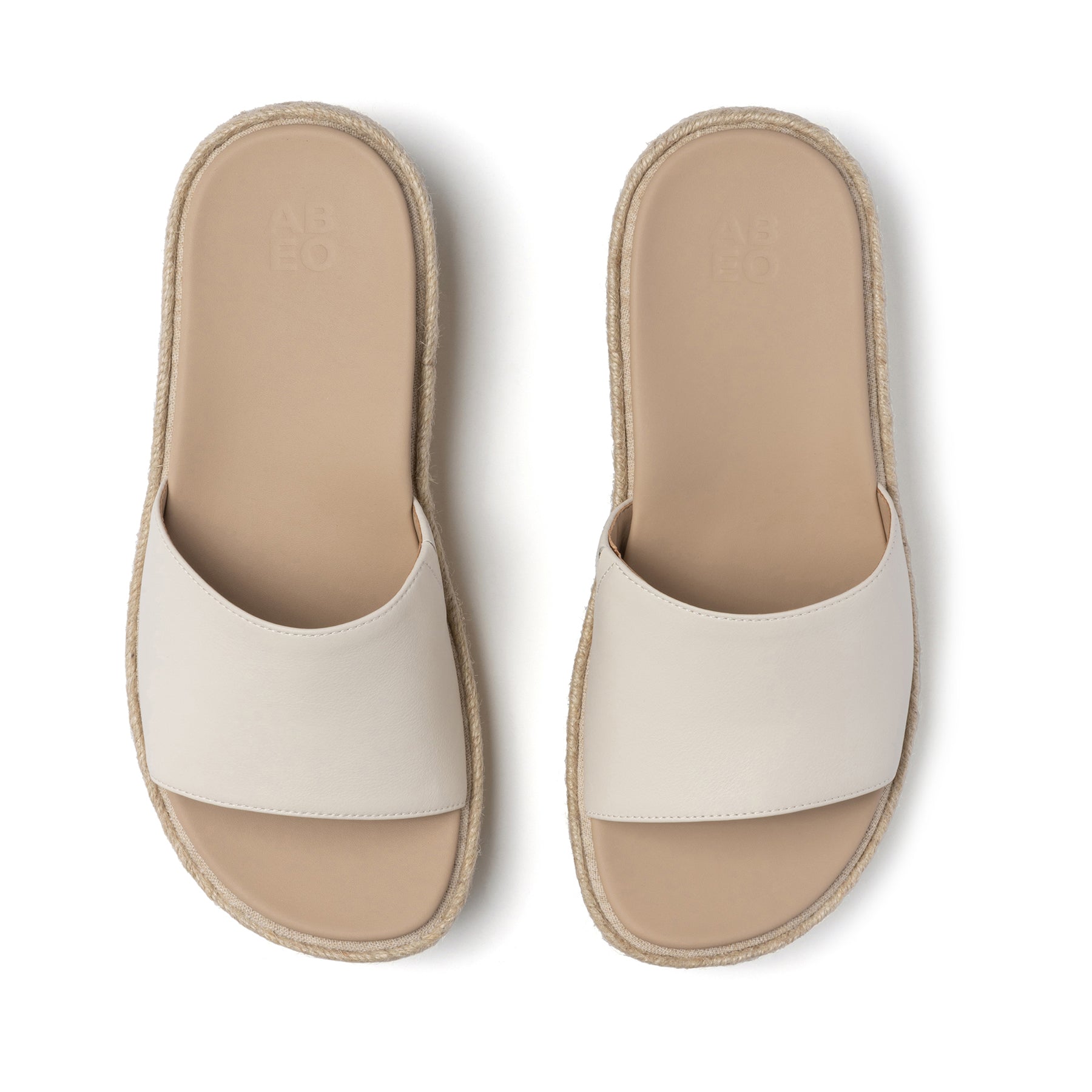 ABEO Footwear Solstice Slide Off White Leather
