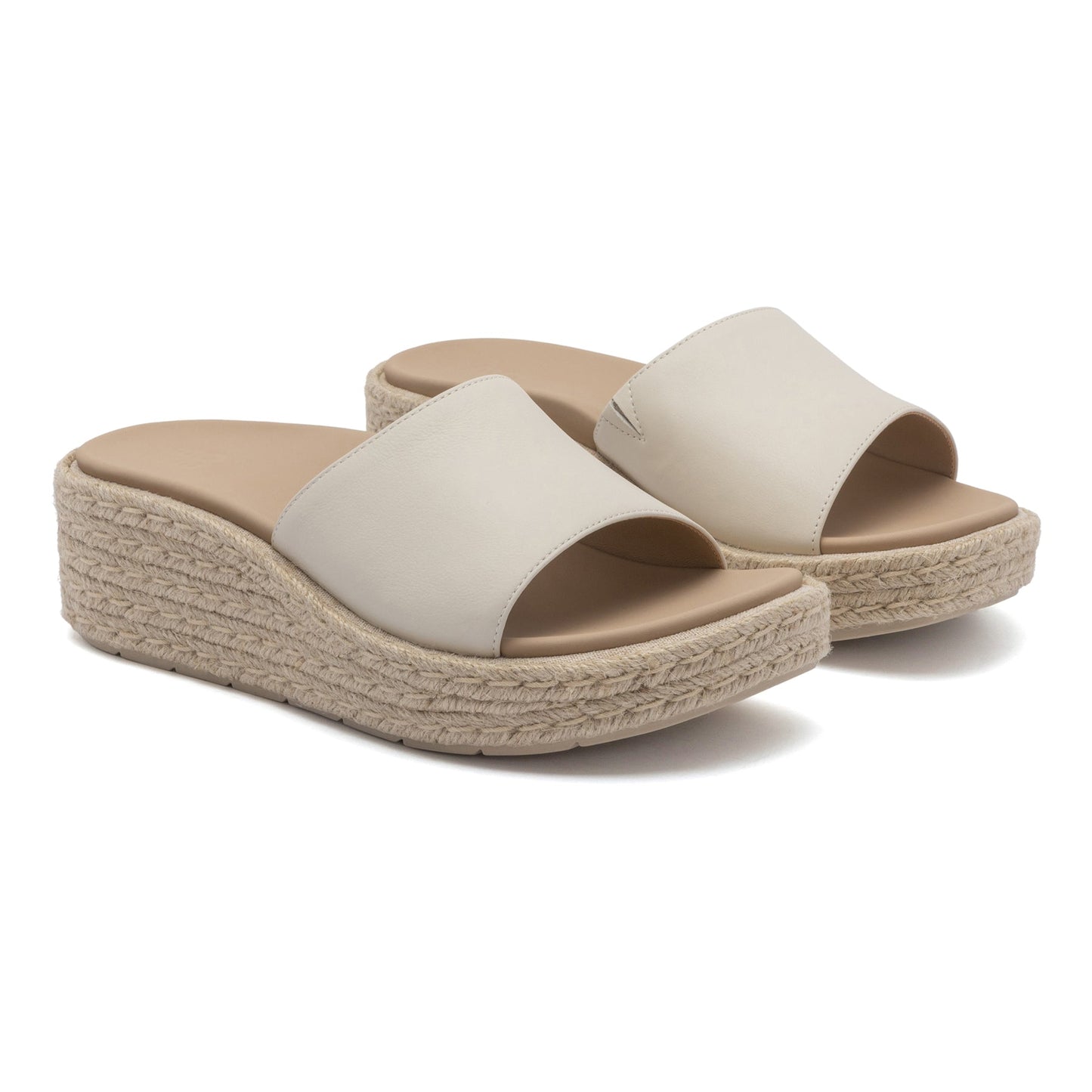 ABEO Footwear Solstice Slide Off White Leather
