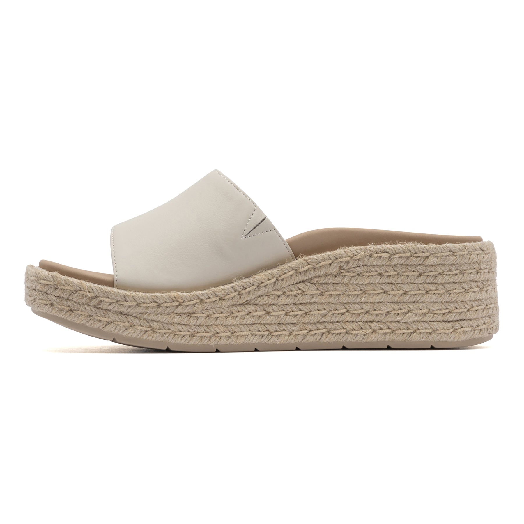 ABEO Footwear Solstice Slide Off White Leather