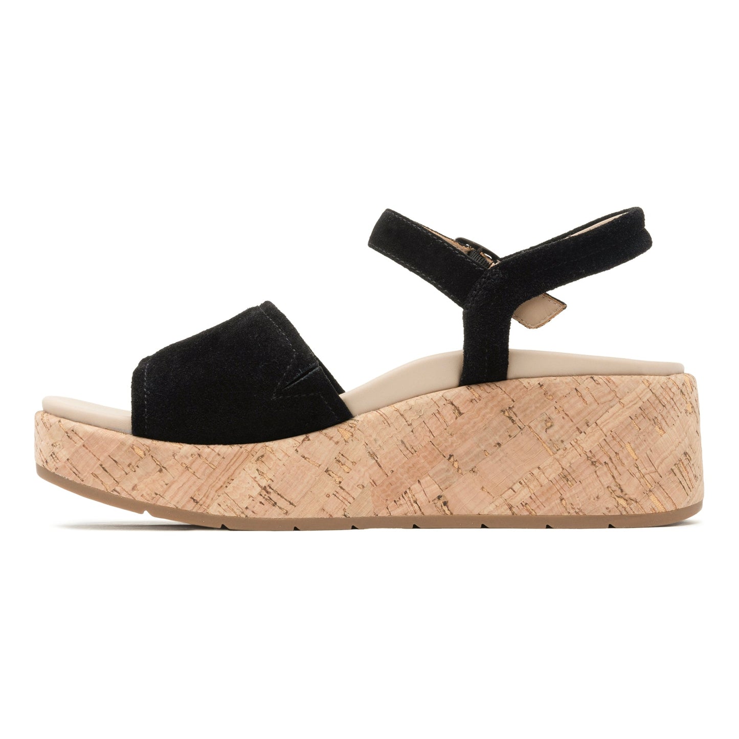 ABEO Footwear Solstice Buckle Sandal Black Suede