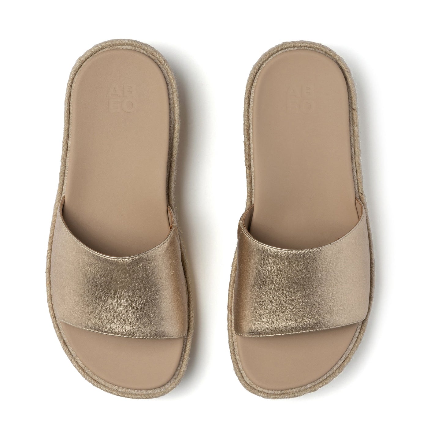 ABEO Footwear Solstice Slide Light Gold Leather