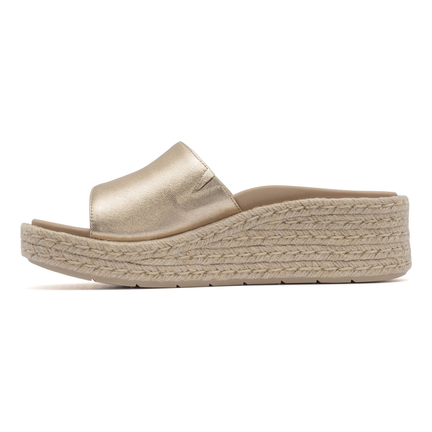 ABEO Footwear Solstice Slide Light Gold Leather