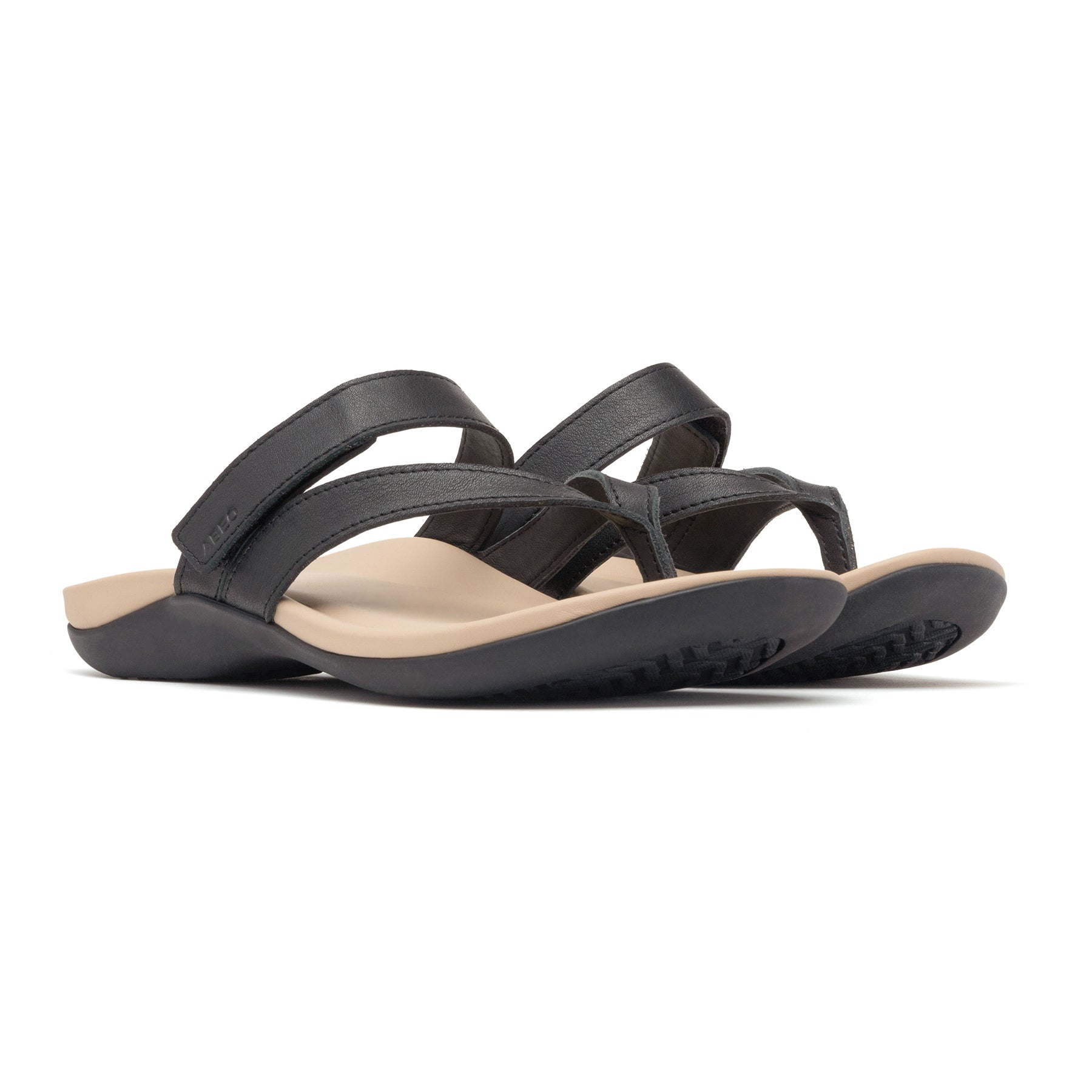 ABEO Footwear Oasis Thong Sandal Metatarsal Black Majestic