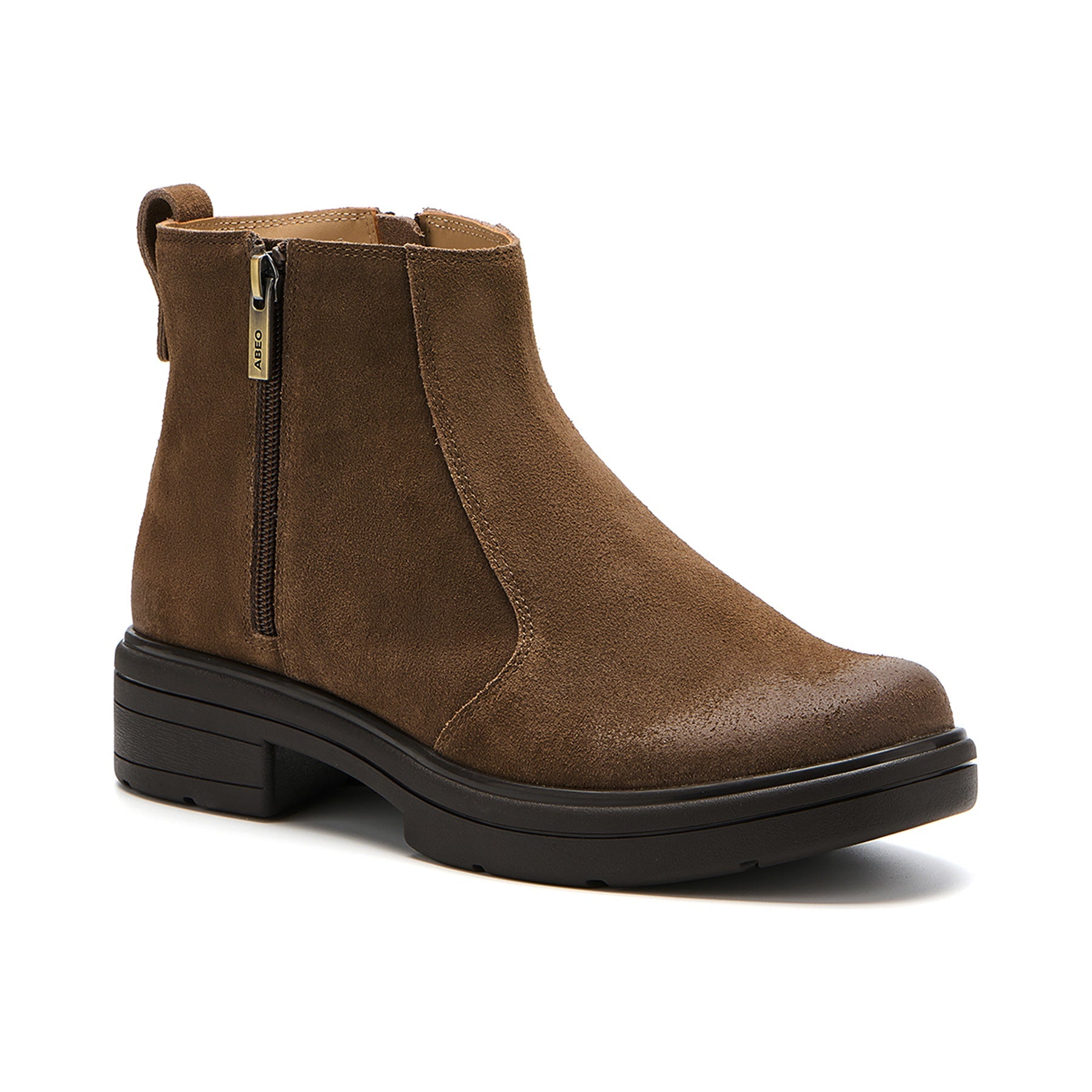 ABEO Footwear Vista Zip Dark Taupe Suede