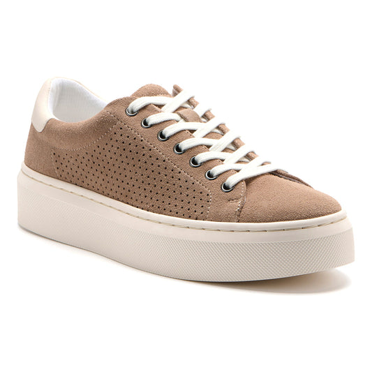 ABEO Footwear Jumpstreet Sneaker Taupe Perforated