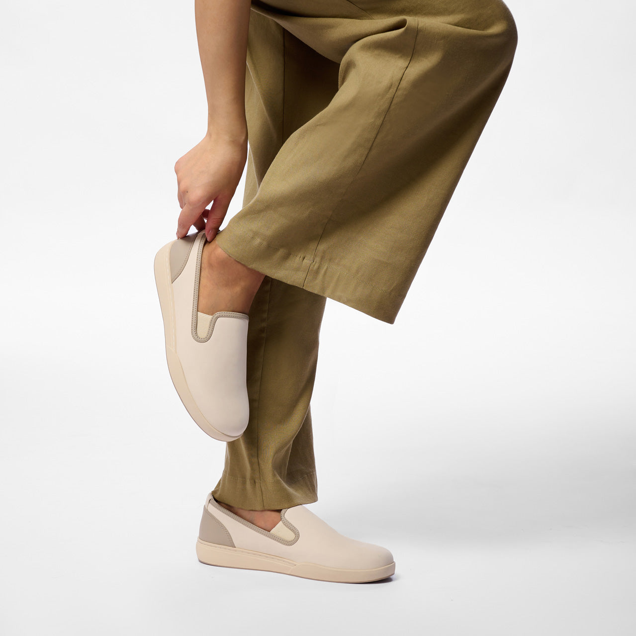 ABEO Footwear Encore Slip On Taupe Multi Leather
