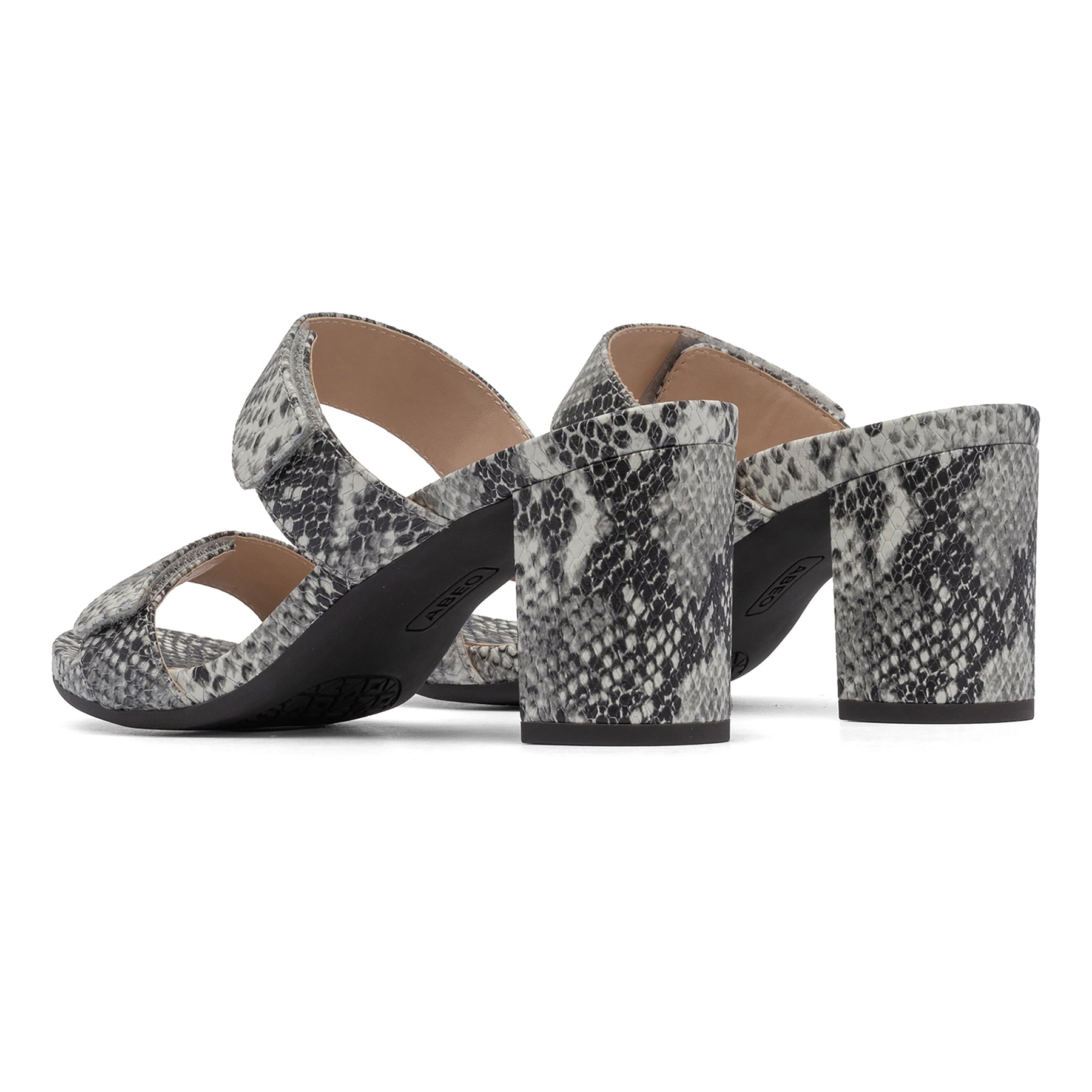 ABEO Footwear Tempo Slide Metatarsal Snake Print Leather