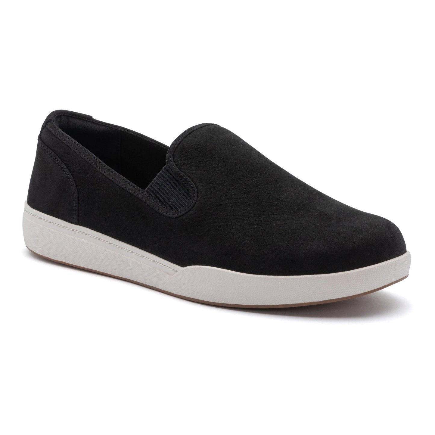 ABEO Footwear Encore Slip On Black Leather Suede