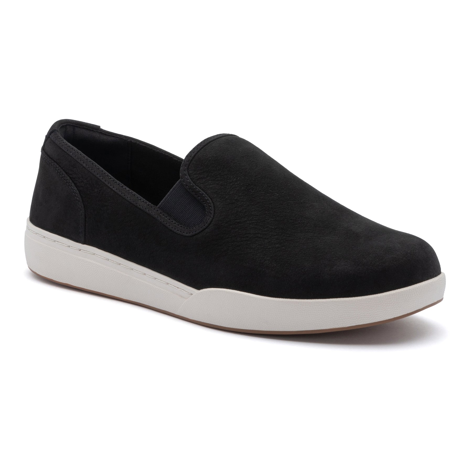 ABEO Footwear Encore Slip On Black Leather Suede