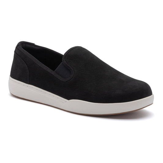 ABEO Footwear Encore Slip On Black Leather Suede