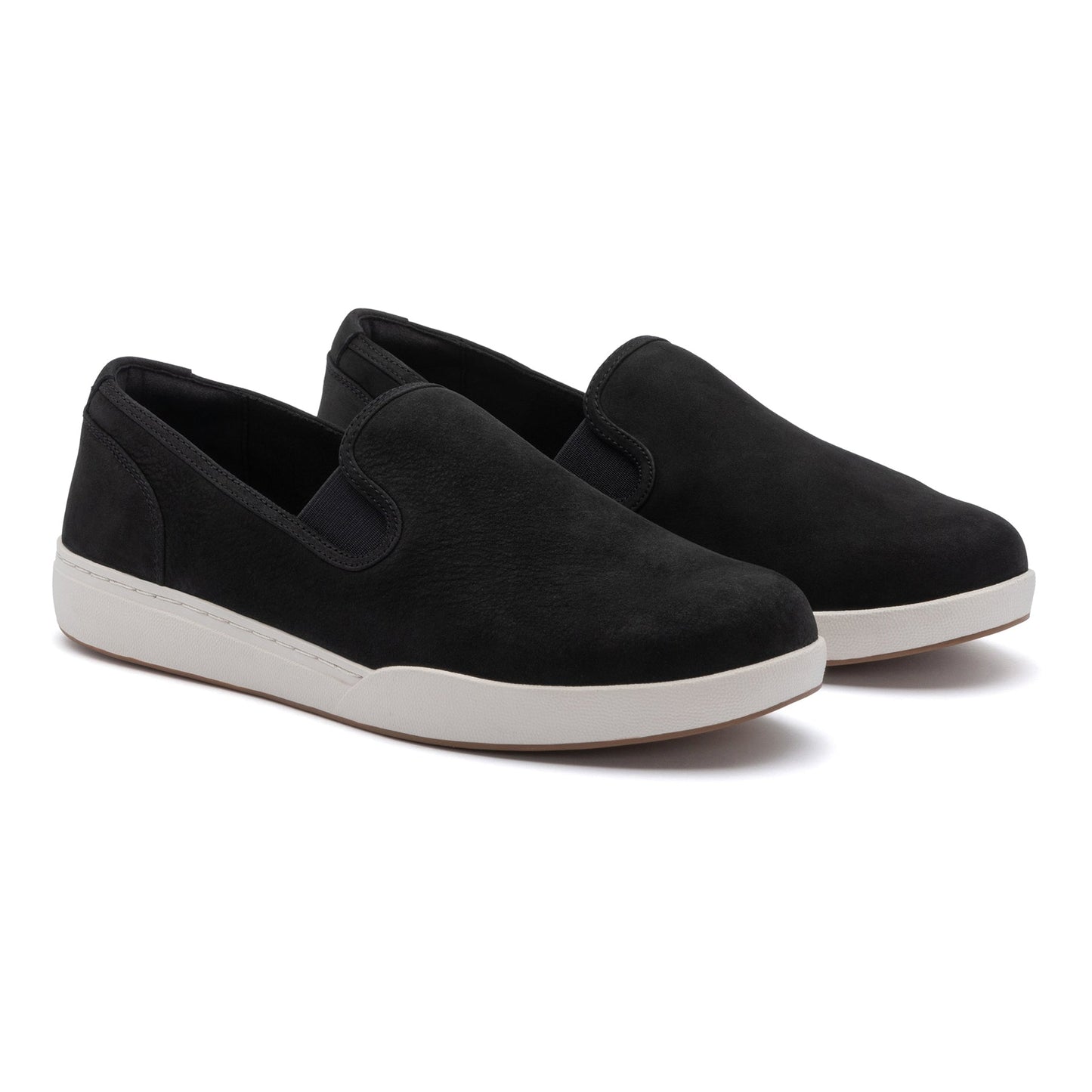 ABEO Footwear Encore Slip On Black Leather Suede