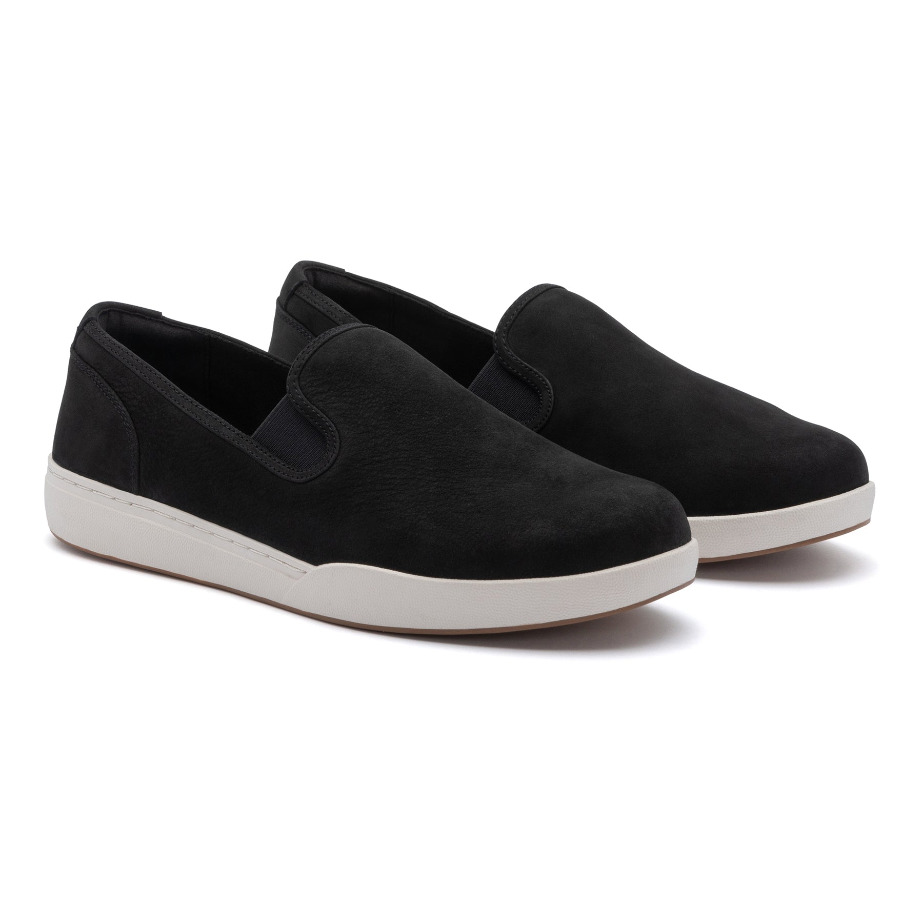 ABEO Footwear Encore Slip On Black Leather Suede